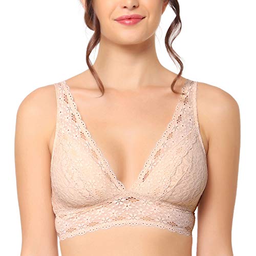 Wacoal Damen Halo Bralette aus Spitze BH, Undurchsichtige, Sand, 40 von Wacoal