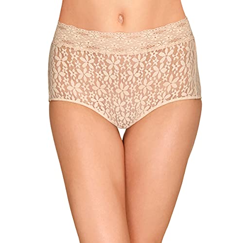 Wacoal Damen Halo Lace Brief Panty Slip, Sand, Large von Wacoal