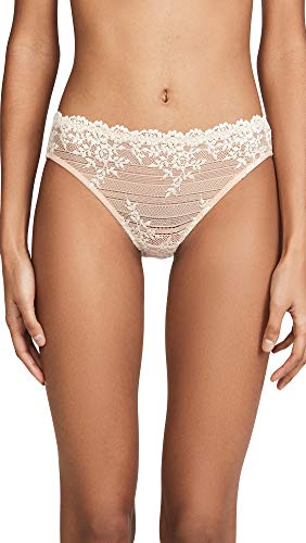 Wacoal Women's Embrace Lace Bikini Panty, Naturally Nude/Ivory, Large von Wacoal