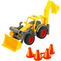WADER QUALITY TOYS ConsTruck Radlader mit Heckbagger von Wader Quality Toys