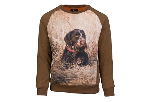 Wadera Cotton Pullover Kinder – Sweatshirt Jungen und Mädchen – Sicher Und Bequem Für Kinder – Kinderpullover Für Jungs – Kinderpullover 146/152 Braun mit Hund von Wadera