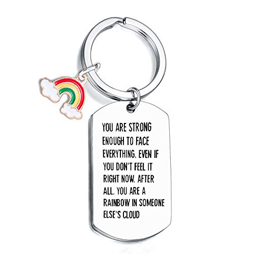 Inspirierende Geschenke Regenbogen Schlüsselanhänger Geschenke für Frauen Mädchen Geschenke Schlüsselanhänger Geburtstag Weihnachten Geschenke Schlüsselring You are Strong Enough von Waeceip