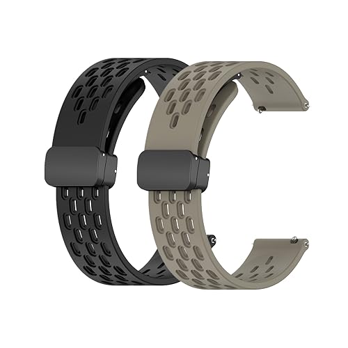 Waekethy Armband für Garmin Venu/Venu sq/Venu sq2/Venu 2 plus, Uhrenarmband 20mm Silikon Faltschließe Ersatzarmband Kompatibel mit Vivoactive 3/Forerunner 245/Forerunner 55 von Waekethy