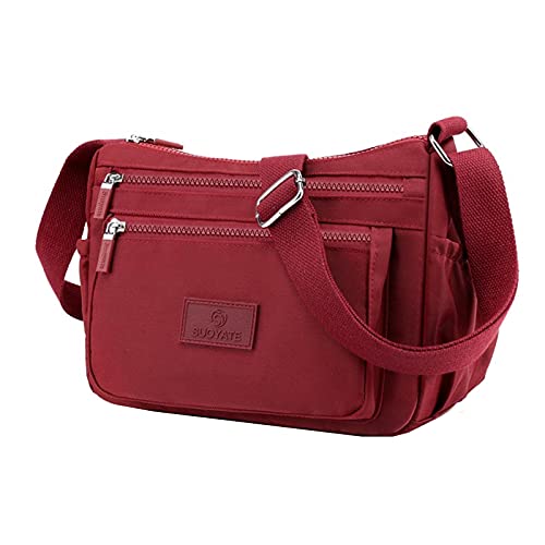 Wafybsre Frauen Multi-Pocket Casual Schultertaschen Wasserdicht Nylon Crossbody Handtaschen, rot, M Wafybsre Frauen Multi-Pocket Casual Schultertaschen Wasserdicht Nylon Crossbody Handtaschen, rot, M von Wafybsre