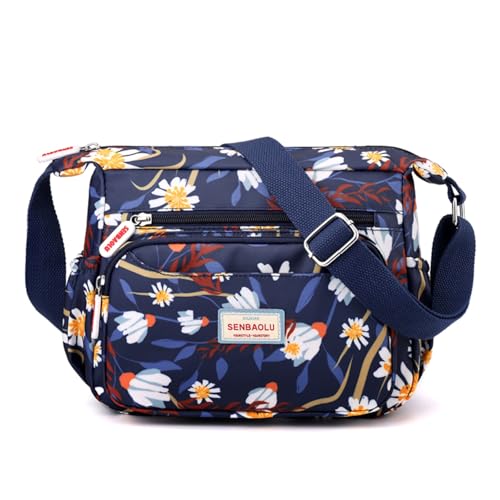 Wafybsre Umhängetasche mit Blumenmuster für Damen, mehrere Taschen, Schultertasche, Reisehandtasche, Kuriertasche, Blue Flower Sea Wafybsre Umhängetasche mit Blumenmuster für Damen, mehrere Taschen, Schultertasche, Reisehandtasche, Kuriertasche, Blue Flower Sea von Wafybsre