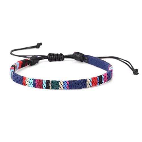 Wagoodter Verstellbares gewebtes Stretch-Armband Unisex geflochtenes Fußkettchen Armband Strand buntes dünnes Seil von Wagoodter