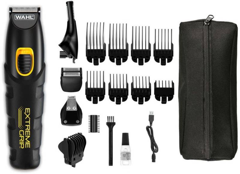 Wahl Multifunktionstrimmer Extreme Grip Advanced, 19-teiliges Akku-Multigroomer Set, Rutschfester Griff, Lithium-Ionen-Technologie, USB Aufladung von Wahl