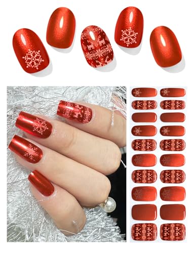 Wahrshei Nagelfolien | Christmas Style H UV Gel Nagelfolie | Nagelfolie Selbstklebend | Gel Nail Stickers, Gellack Wraps für Nagel von Wahrshei
