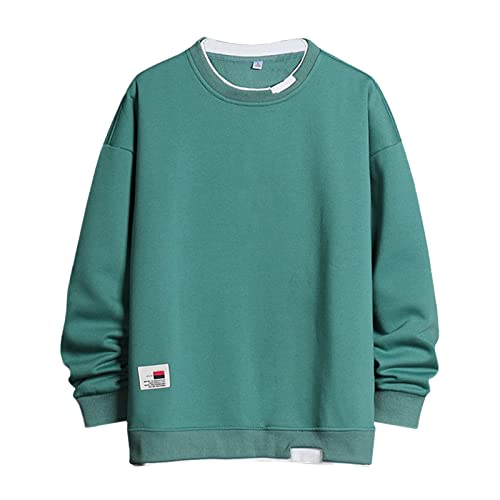 Herren Casual Herren Langarmshirt Rundhalsausschnitt Techwear Japanisches Harajuku Sweater Pulli Langarm Streetwear Regular Fit Einfarbig Sweatshirt Vintage Kapuzenjacke von Wahuan