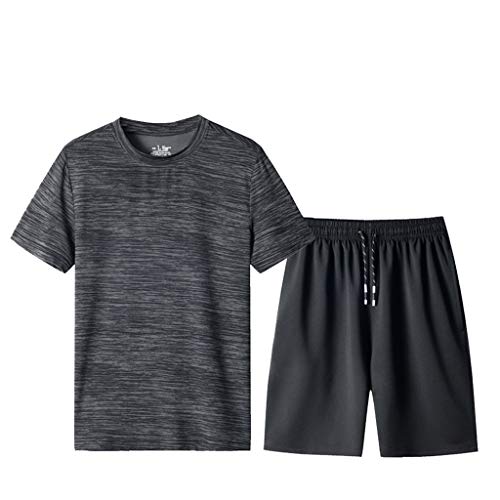 Schlafanzug Herren Kurz Pyjama Sommer Pyjama Set Shorts&T-Shirt Schlafanzüge Schlafanzug Lang Nachtwäsche Hausanzug Shorty Sleepwear Kurzarm Schlafhose schnelles trockenes Sport-Set (Grey-1, XXXXXL) Schlafanzug Herren Kurz Pyjama Sommer Pyjama Set Shorts&T-Shirt Schlafanzüge Schlafanzug Lang Nachtwäsche Hausanzug Shorty Sleepwear Kurzarm Schlafhose schnelles trockenes Sport-Set (Grey-1, XXXXXL) von Wahuan