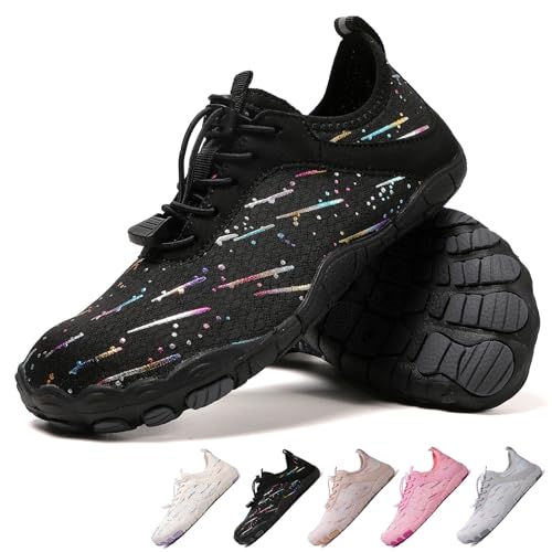 Barfußschuhe Damen,Traillaufschuhe Wanderschuhe Herren Aquaschuhe Strandschuhe Schnell Trocknend Badeschuhe, Weich Leicht Traillaufschuhe Fitnessschuhe mit rutschfest Sohle & Breiter Zehenbox von WaiWaiGo