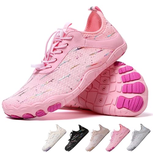 Barfußschuhe Damen,Traillaufschuhe Wanderschuhe Herren Aquaschuhe Strandschuhe Schnell Trocknend Badeschuhe, Weich Leicht Traillaufschuhe Fitnessschuhe mit rutschfest Sohle & Breiter Zehenbox von WaiWaiGo