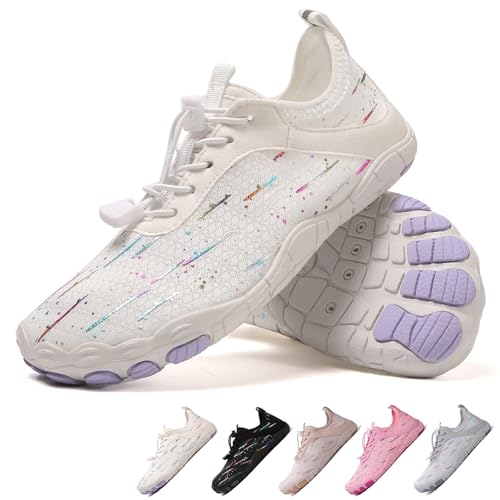 Barfußschuhe Damen,Traillaufschuhe Wanderschuhe Herren Aquaschuhe Strandschuhe Schnell Trocknend Badeschuhe, Weich Leicht Traillaufschuhe Fitnessschuhe mit rutschfest Sohle & Breiter Zehenbox von WaiWaiGo