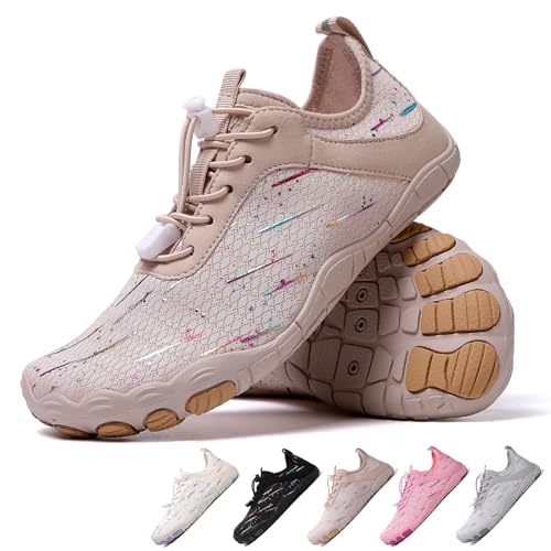 Barfußschuhe Damen,Traillaufschuhe Wanderschuhe Herren Aquaschuhe Strandschuhe Schnell Trocknend Badeschuhe, Weich Leicht Traillaufschuhe Fitnessschuhe mit rutschfest Sohle & Breiter Zehenbox von WaiWaiGo