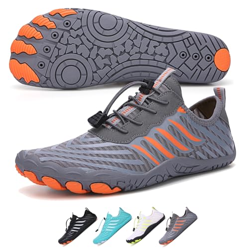 Barfußschuhe Wandern Damen,Wasserschuhe Herren,Professioneller Barfußschuh mit breiter Zehenbox,wasserdichter Trailrunning-Schuh für gesunde und rutschfeste Barfußschuhe,Schwimmschuhe für Damen von WaiWaiGo