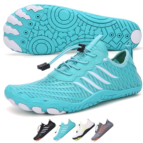Barfußschuhe Wandern Damen,Wasserschuhe Herren,Professioneller Barfußschuh mit breiter Zehenbox,wasserdichter Trailrunning-Schuh für gesunde und rutschfeste Barfußschuhe,Schwimmschuhe für Damen von WaiWaiGo
