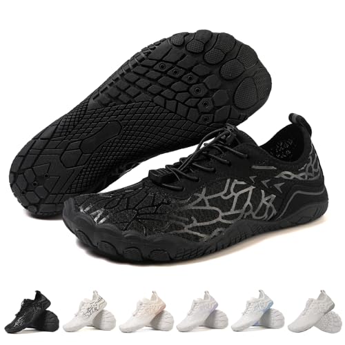 WaiWaiGo Barfußschuhe für Damen, Wasserschuhe für Herren, atmungsaktive und rutschfeste Sportschuhe mit breiter Zehenpartie, Schwimm-, Surf- und Wanderschuhe von WaiWaiGo