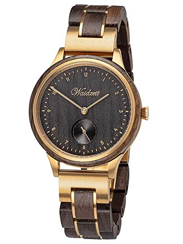 Waidzeit EG02W Mystic Gold Uhr Herrenuhr Holz Edelstahl 3 bar Analog braun von Waidzeit