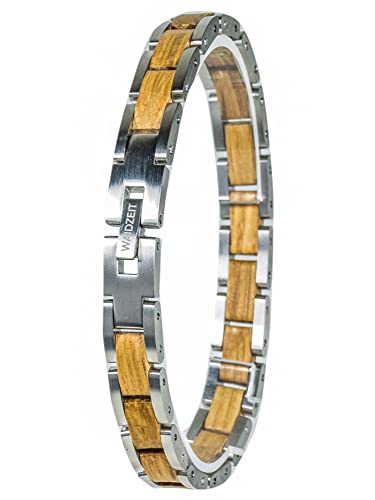Waidzeit EL_S03 Damen Armband Barrique Holz Silber braun 20 cm von Waidzeit
