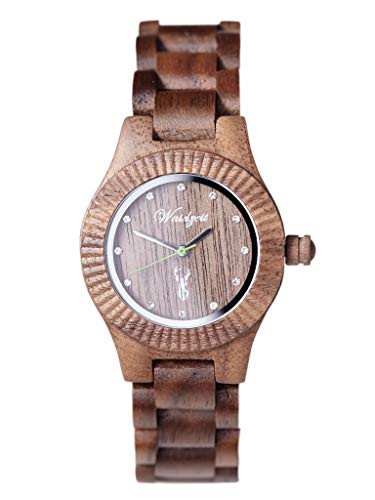 Waidzeit GA03 Premium Gams Uhr Damenuhr Holz Holz Analog Braun von Waidzeit