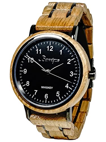 Waidzeit UT01W Whisky Uhr Herrenuhr Holz Holz 0 bar Analog braun von Waidzeit