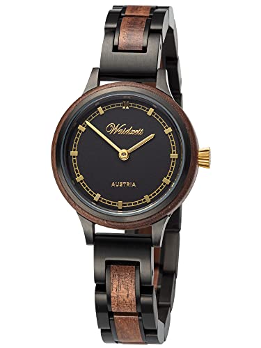 Waidzeit VN03W Valerie Noir Uhr Damenuhr Holz Edelstahl 3 bar Analog braun von Waidzeit