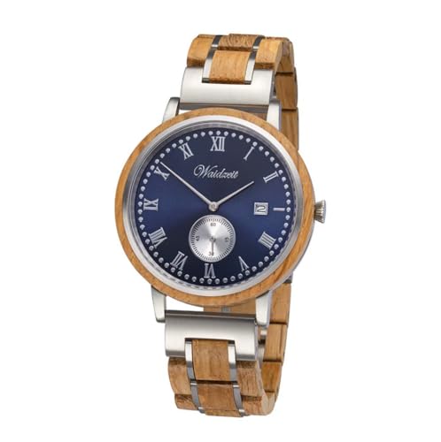 Waidzeit WY01 Whisky James Uhr Herrenuhr Holz Holz Analog Datum Braun von Waidzeit