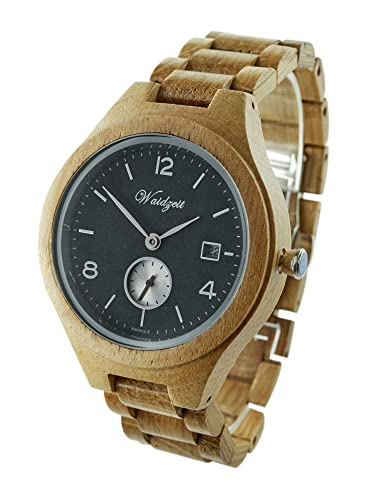 Waidzeit YK02 Barrique Riesling Uhr Herrenuhr Holz Holz Analog Datum Braun von Waidzeit