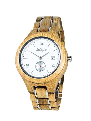 Waidzeit YN02 Barrique Sauvignon Blanc Uhr Herrenuhr Holz Holz Analog Datum Braun von Waidzeit