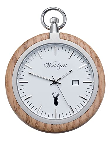 Waidzeit YT01 Barrique Bacchus Uhr Herrenuhr Holz Analog Datum Weiss von Waidzeit