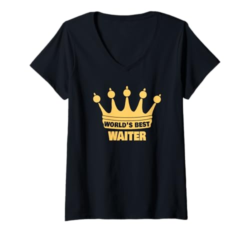 Damen Der Weltbeste Kellner SAGT Lustiger Kellner T-Shirt mit V-Ausschnitt Damen Der Weltbeste Kellner SAGT Lustiger Kellner T-Shirt mit V-Ausschnitt von Waiter Designs