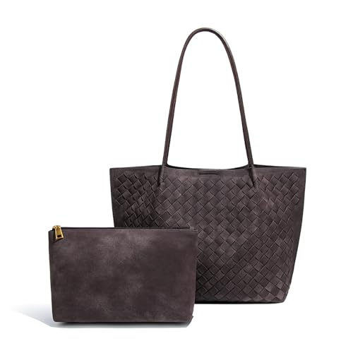Waiyqju Luxuriöse handgefertigte gewebte Tragetasche für Damen, Strandtaschen-Set, elegant, altersreduzierend, Reisetaschen-Set, Frosted Material 13# Brown, Large Waiyqju Luxuriöse handgefertigte gewebte Tragetasche für Damen, Strandtaschen-Set, elegant, altersreduzierend, Reisetaschen-Set, Frosted Material 13# Brown, Large von Waiyqju