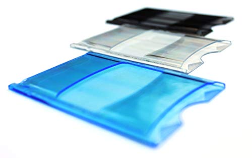 Waizmann.IDeaS® 10x TRANSPARENT GRAU - Ausweishalter Ausweishülle Schutzhülle Kartenhülle 90mm x 57mm CR80 Daumenausschub EC Karten Plastikkarten Scheckkarten Bankkarten Kreditkarten von Waizmann.IDeaS