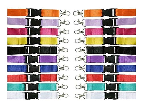 Waizmann.IDeaS® 1x Schlüsselband Umhängeband Lanyard 20mm mit Karabinerhaken unbedruckt für Ausweise Autoschlüssel Zugangskarten von Waizmann.IDeaS