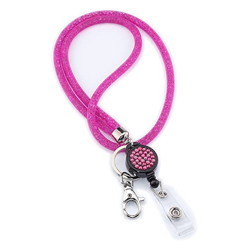 Waizmann.IDeaS 1x PINK Schlüsselband Umhängeband Lanyard & Ausweisjojo Zipper & Karabinerhaken Ausweise Autoschlüssel Zugangskarten Bling Kristalle von Waizmann.IDeaS