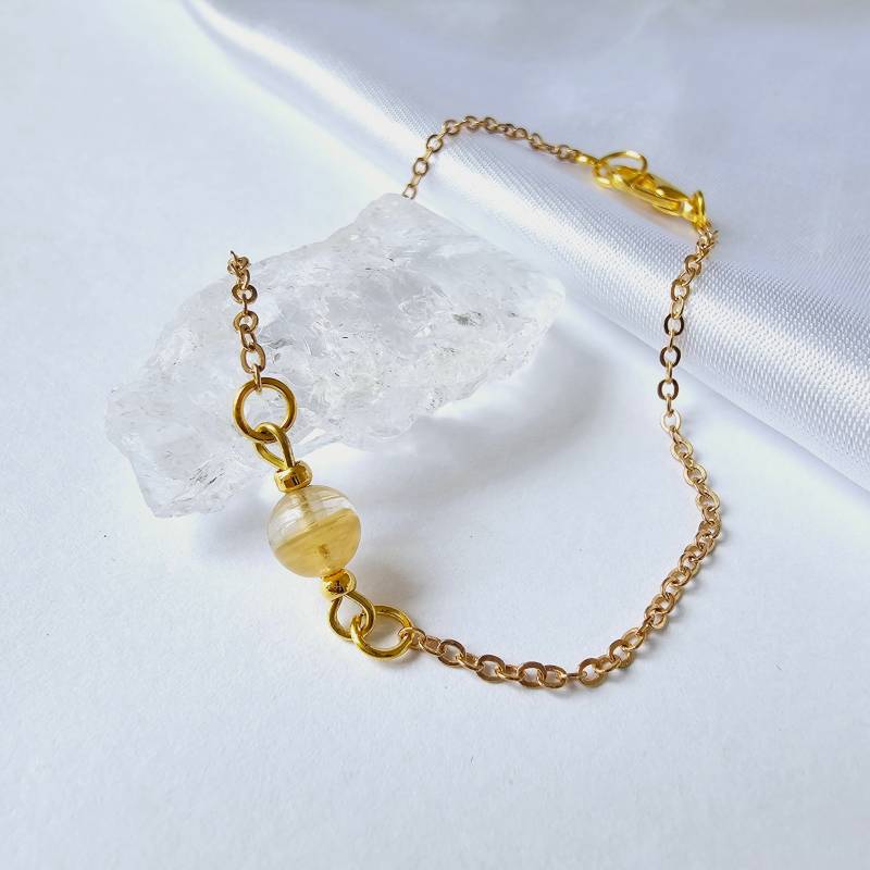 Citrin Armband/Armkettchen Gold Mit Edelstein Edelstahl Armkette Heilstein Sternzeichen Skorpion Schmuck Stärke Und Energie Geschenk von WakaiGirl