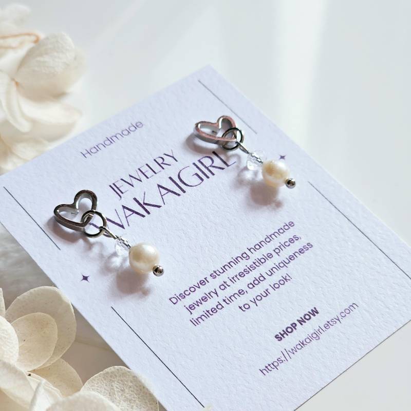 Herz Ohrstecker Mit Süßwasserperlen Ohrringe Edelstahl Hypoallergen - Handgemachte Brautjungfern Geschenk Für Frau Ehefrau Braut Herz Ohrstecker Mit Süßwasserperlen Ohrringe Edelstahl Hypoallergen - Handgemachte Brautjungfern Geschenk Für Frau Ehefrau Braut von WakaiGirl
