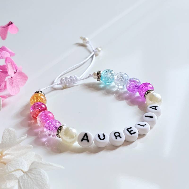 Perlenarmband Mit Name | Regenbogen Armband Initialen Namensarmband Mädchen Makrameearmband Perlen Geschenk Süßer Schmuck Perlenarmband Mit Name | Regenbogen Armband Initialen Namensarmband Mädchen Makrameearmband Perlen Geschenk Süßer Schmuck von WakaiGirl