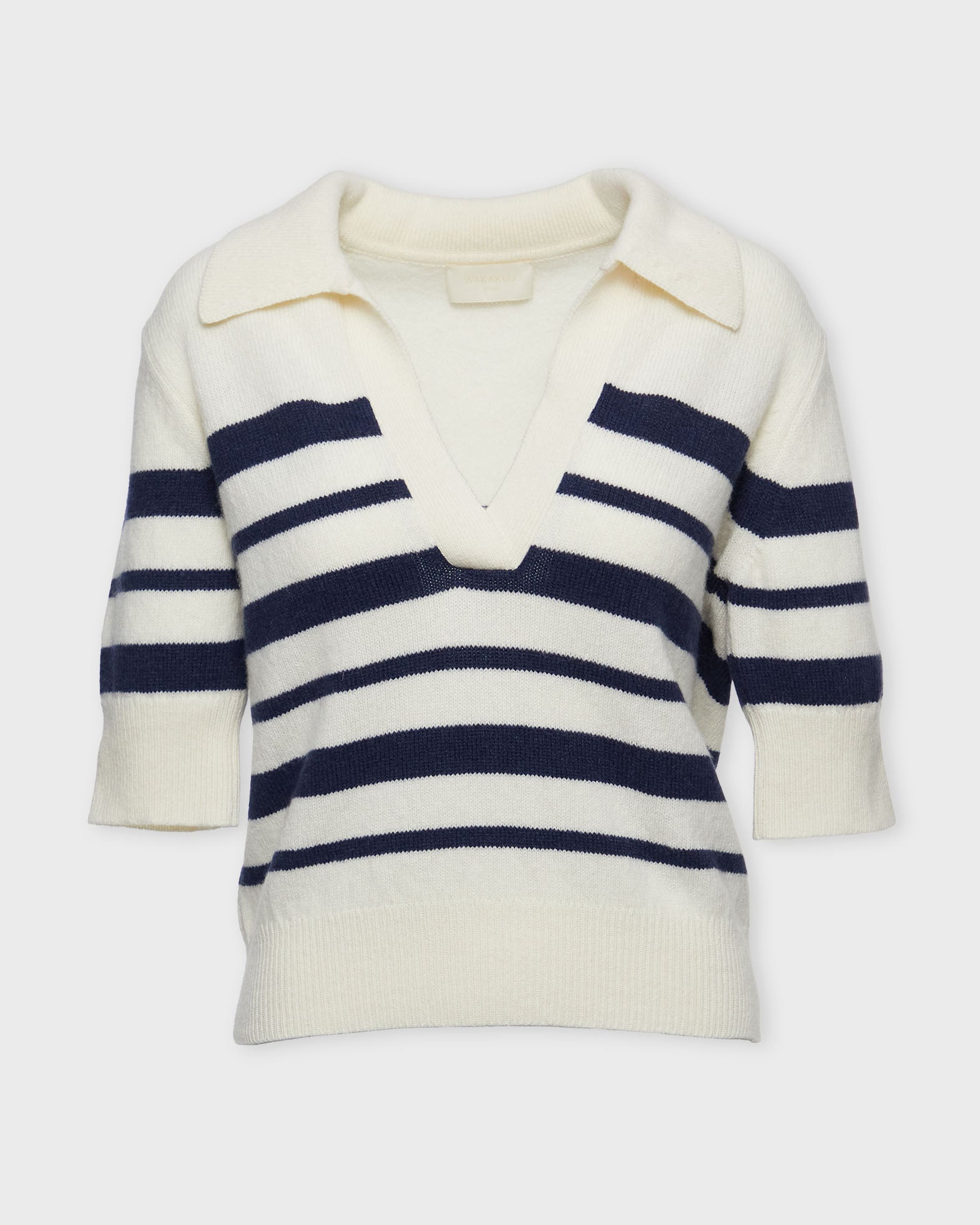 Wakakuu Icons Top Lisabon Striped Wool Cashmere Blue/White Wakakuu Icons Top Lisabon Striped Wool Cashmere Blue/White von Wakakuu Icons