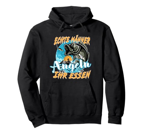 Echte Männer angeln ihr Essen. Angel Geschenk für Männer Pullover Hoodie von Wake-X Angeln, Angler, Angel, Fischen, Geschenk