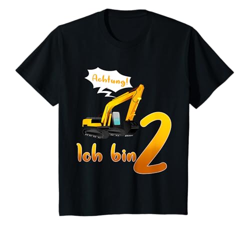 Kinder Bagger Motiv für Jungen 2 Jahre, Baustelle T-Shirt Kinder Bagger Motiv für Jungen 2 Jahre, Baustelle T-Shirt von Wake-X Kindergeburtstag, Design für Jungs