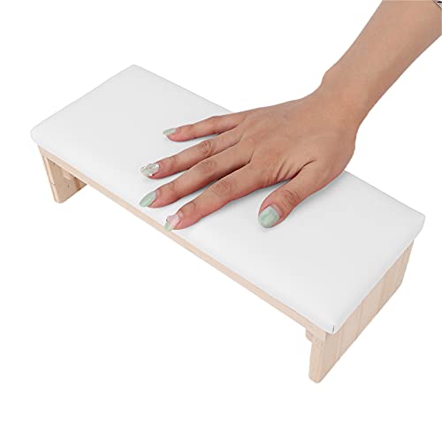 Maniküre Nail Hand Rest Nagel Hand Kissen mit Ständer Maniküre Kissen weich und langlebig PU Leder für Nageltisch 30,5 x 12 x 8,5 cm (weiß) von Wakects