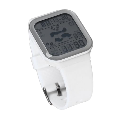 Wakects Moderne Einfache Digitale Uhrensport -Digitaluhr, Präzise Timing -Leistung, Leuchtendes Display, Multifunktionaler Zeitnehmer, Wasserdichtes Weiß, mit Silikongurt, ABS Build, für von Wakects
