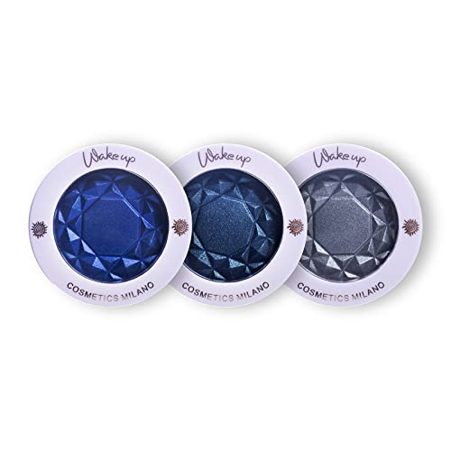 Wakeup Cosmetics - 3x Color Era Eyeshadow, Metallic oder Satin Finish Lidschatten (Blue Shappire, Deep Emeraude und Gray Touch) von Wakeup Cosmetics Milano