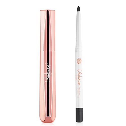 Wakeup Cosmetics - Perfect Eyes Kit - Enthält 1 Lang anhaltender wasserfester Eyeliner, Farbe Thunder + 1 Volume Up Mascara, Extra-Volumen Mascara Effekt Falsche Wimpern, Farbe Schwarz von Wakeup Cosmetics Milano