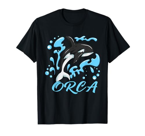 Springender Orca Wal Kinder Design Seepark Kreuzfahr Orca T-Shirt von Wal Geschenke Urlaub Walliebhaber Orca Geschenk