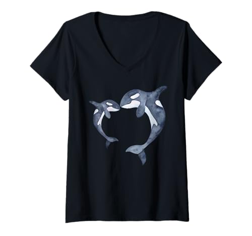 Damen Wale Meeresbiologe Walfan T-Shirt mit V-Ausschnitt Damen Wale Meeresbiologe Walfan T-Shirt mit V-Ausschnitt von Wal-Meeresbiologie-Wissenschaft Unterwasserleben