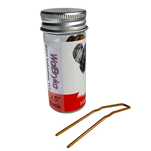 Haarnadeln für Dutt WalBryka Bobby Pins Clips für Ballett, Frau, Mädchen, Friseursalon, 24 Stück (blond, 6,4 cm) von WalBryka