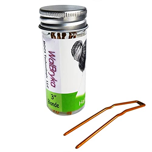 WalBryka Haarnadeln für Haarknoten, Haarklammern für Ballett, Damen, Mädchen, Friseursalon, (7.6 cm, golden) von WalBryka