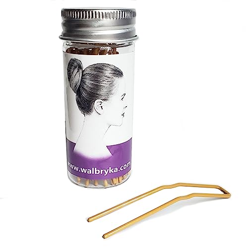WalBryka Haarnadeln in U-Form, Haarknoten aus Metall, mit tragbarer Box, Haar-Accessoires für Frauen, 12 Stück (5 cm (12 stück), blond) von WalBryka